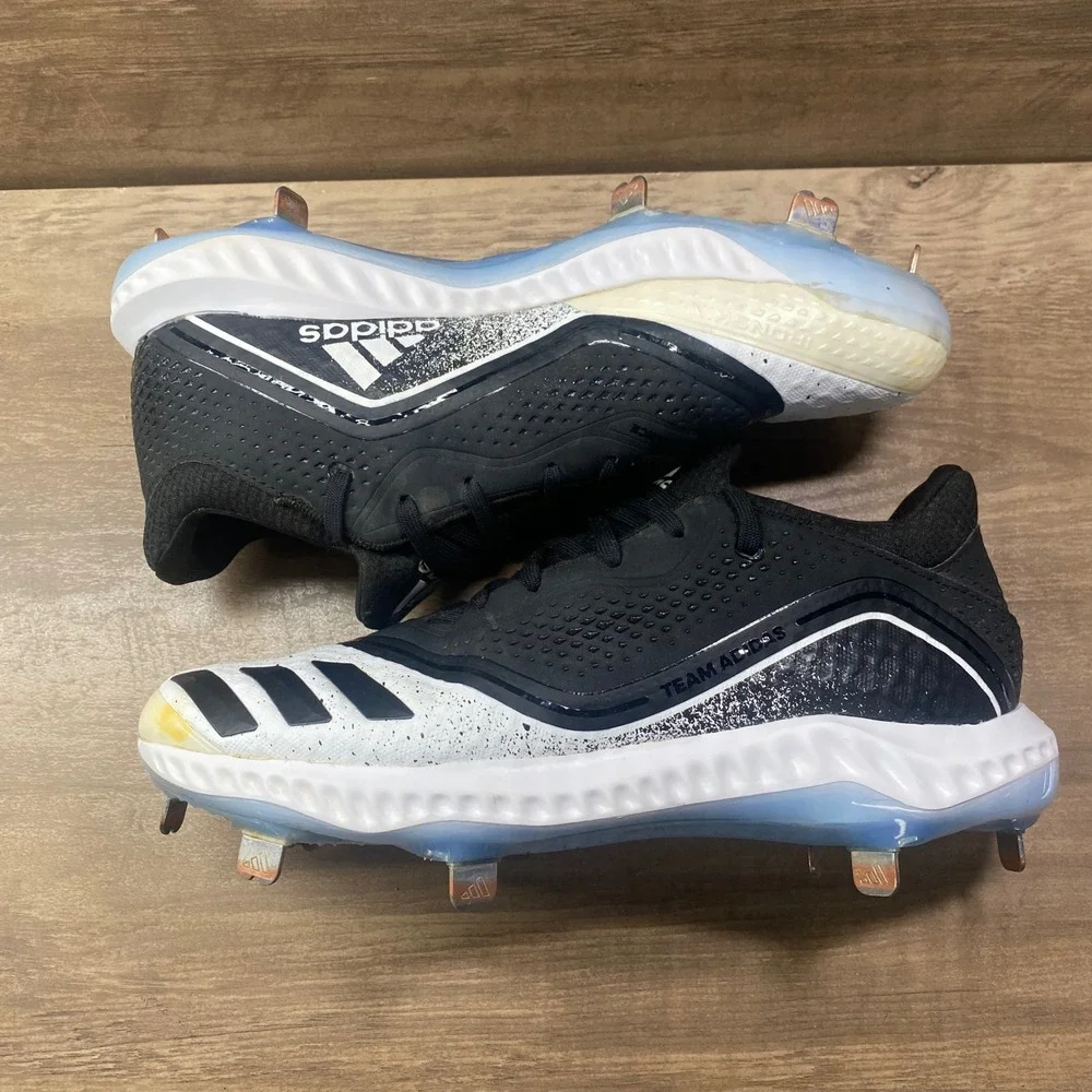 Adidas Icon Bounce Baseball Metal Cleat Womens 9 Black White G28305‎ Spikes